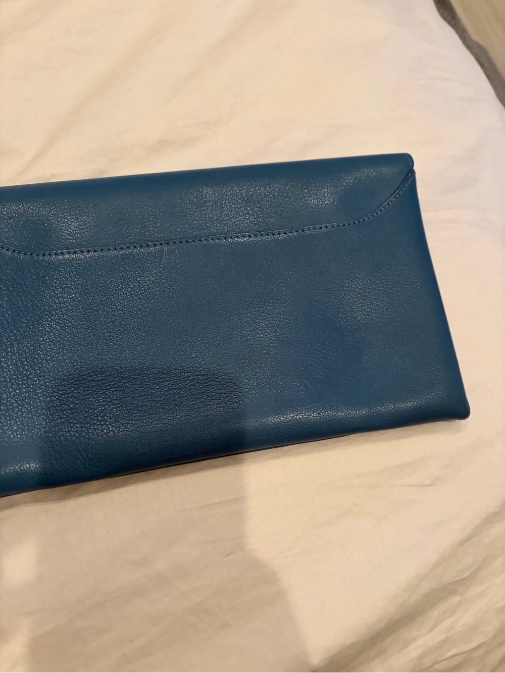 Givenchy Teal Blue Leather Envelope Clutch - Picture 2 of 4